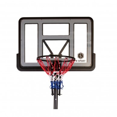 Mobilus krepšinio stovas 110x75cm + apsauga + kamuolys 8