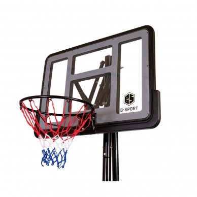 Mobilus krepšinio stovas 110x75cm + apsauga + kamuolys 5