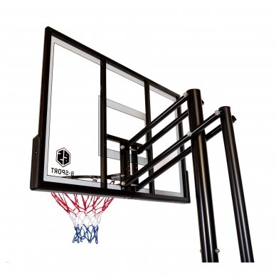 Mobilus krepšinio stovas 120x80cm + apsauga + kamuolys 6
